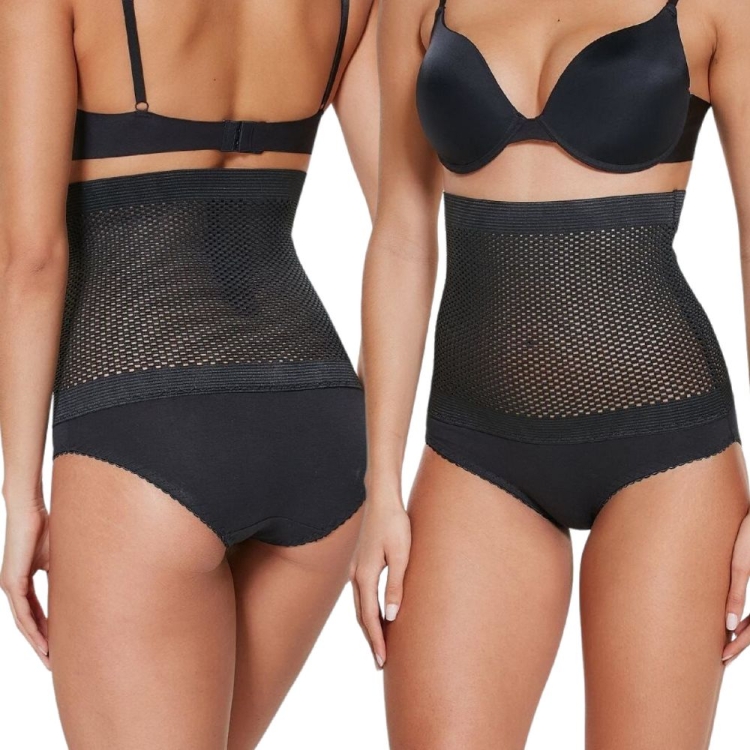 Majtki wyszczuplające brzuch talię wysoki stan czarne