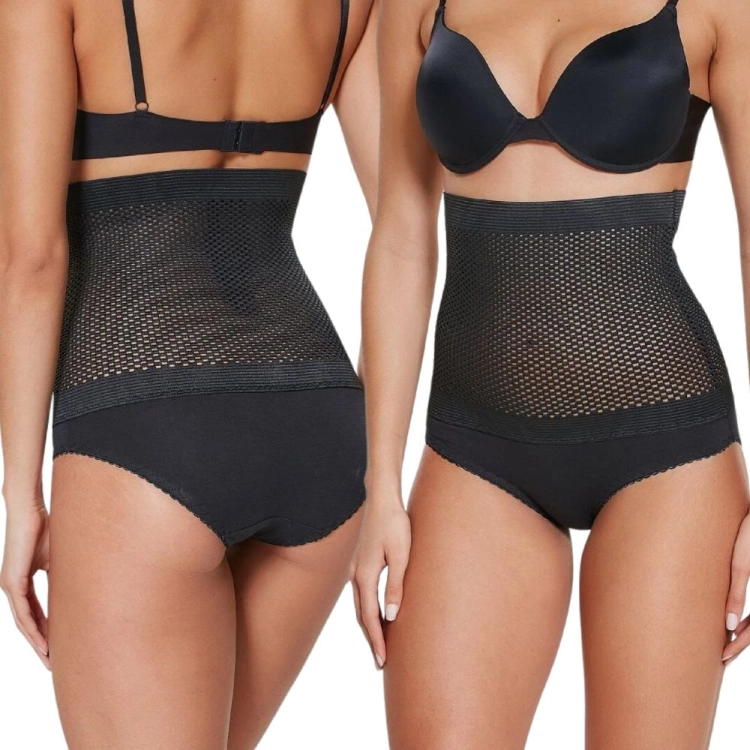Majtki wyszczuplające brzuch talię wysoki stan czarne