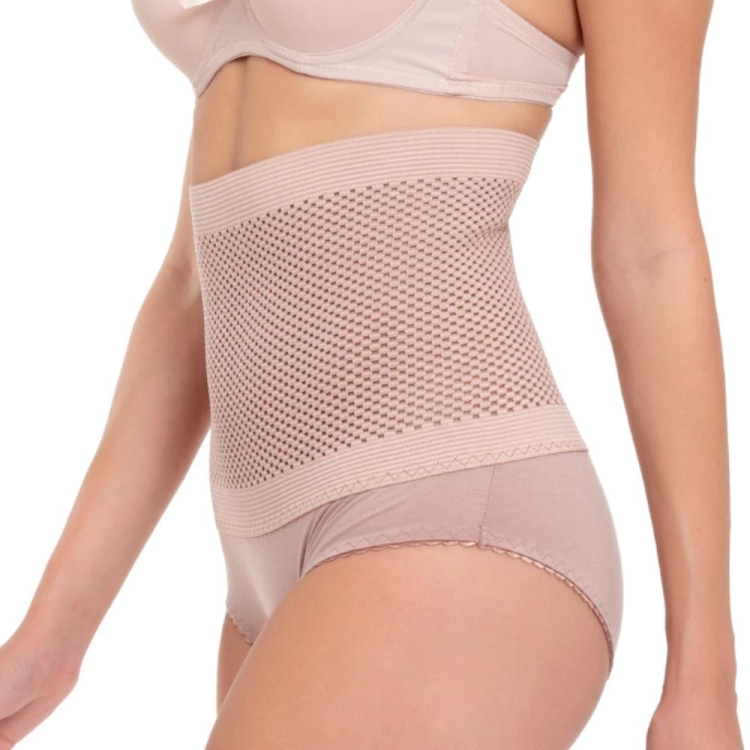 Majtki wyszczuplające brzuch talię wysoki stan różowe