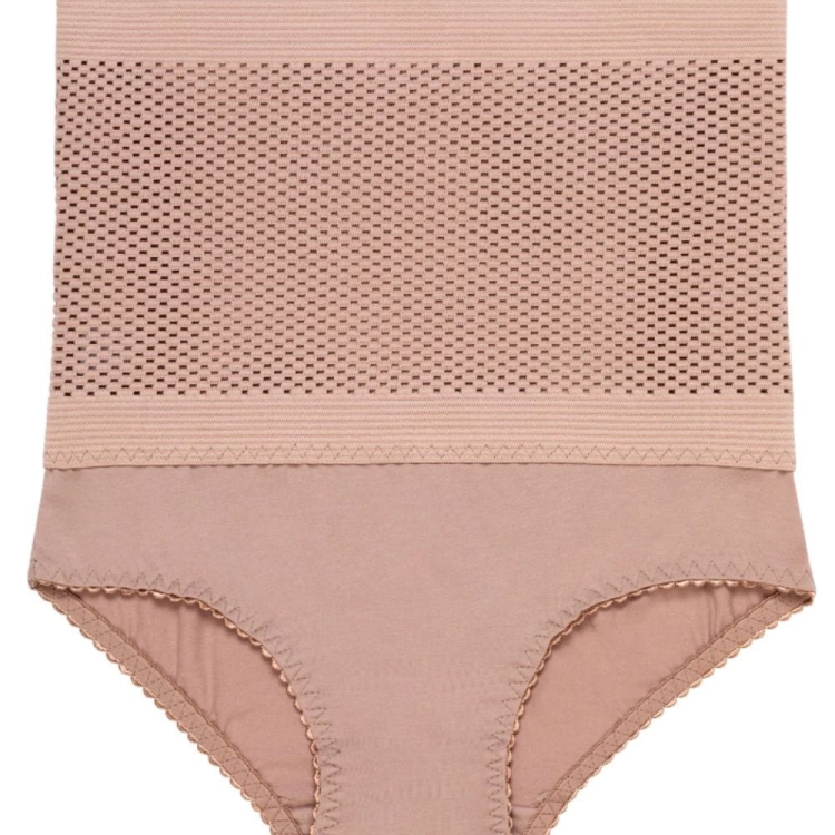 Majtki wyszczuplające brzuch talię wysoki stan różowe