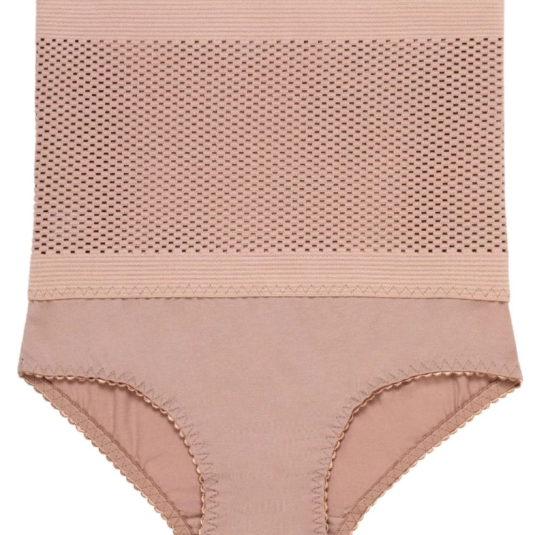 Majtki wyszczuplające brzuch talię wysoki stan różowe