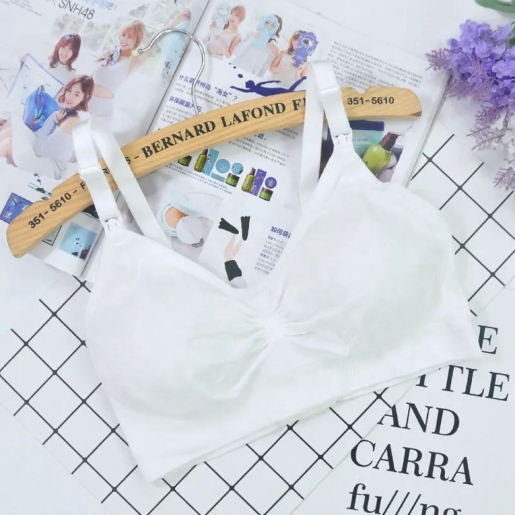 Biustonosz ciążowy miękki stanik do karmienia biały