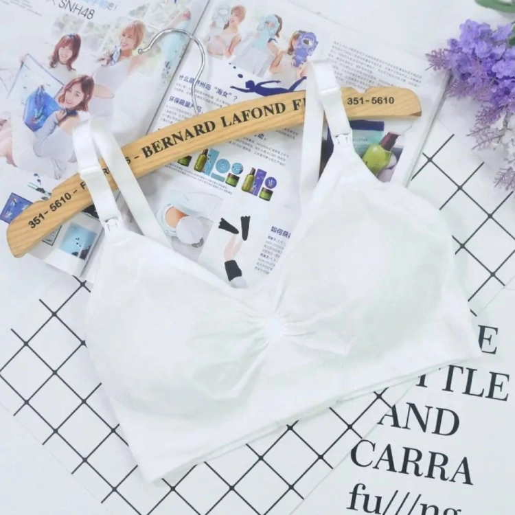 Biustonosz ciążowy miękki stanik do karmienia biały