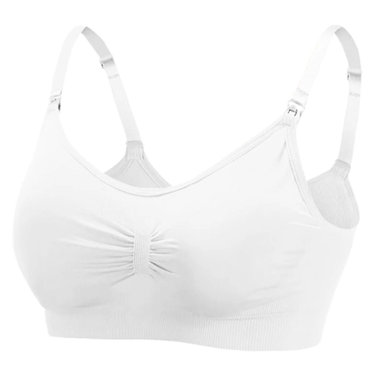 Biustonosz ciążowy miękki stanik do karmienia biały