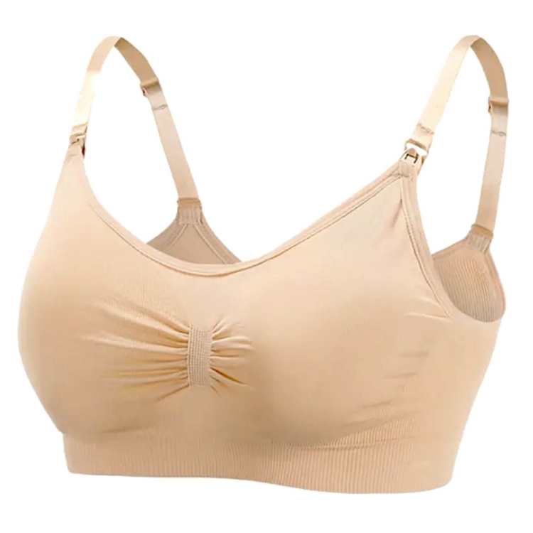 Biustonosz ciążowy miękki stanik do karmienia beżowe