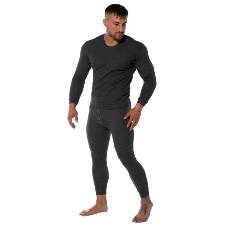 Podkoszulek kalesony bawełniane męskie komplet ciemnoszary