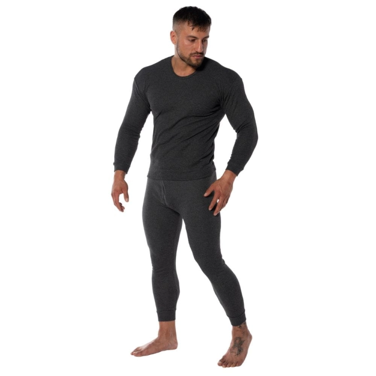 Podkoszulek kalesony bawełniane męskie komplet ciemnoszary