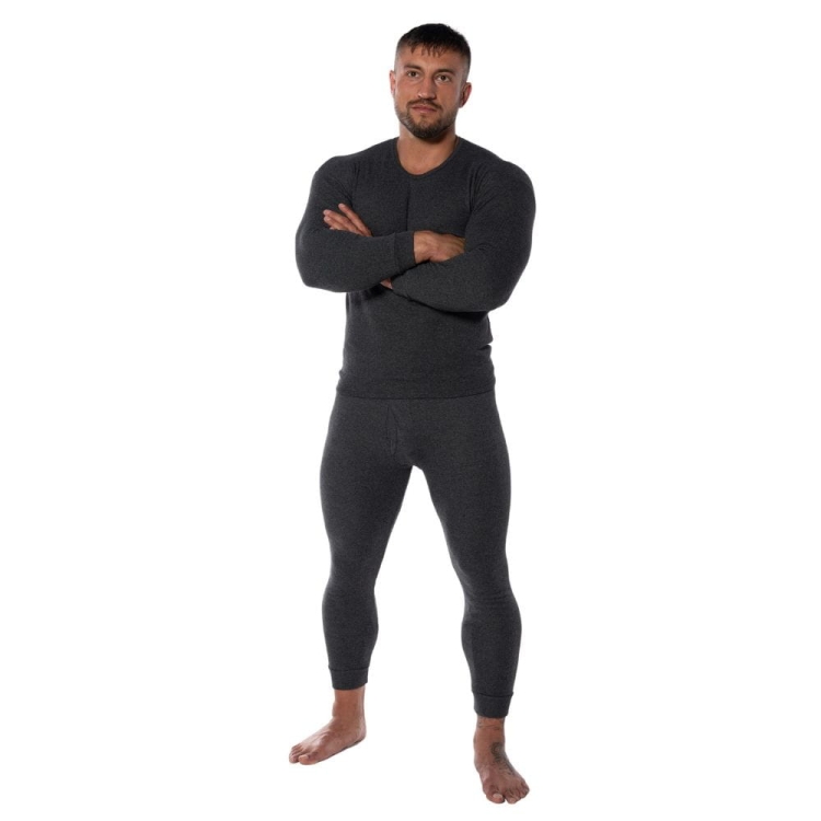 Podkoszulek kalesony bawełniane męskie komplet ciemnoszary