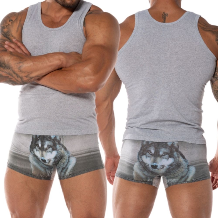 Koszulka męska bawełniana bez rękawów podkoszulek jasnoszary