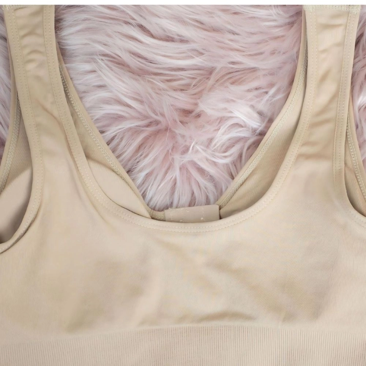 Biustonosz damski zapinany z przodu bez fiszbin brązowy