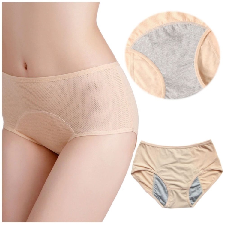 Majtki menstruacyjne na okres chłonne wielorazowe beżowe