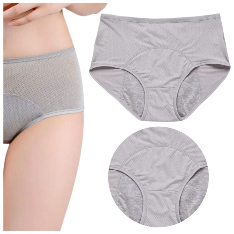 Majtki menstruacyjne na okres chłonne wielorazowe szare