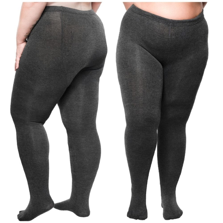 Rajstopy damskie bawełniane lekko ocieplane z meszkiem ciemnoszare