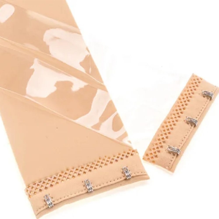 Biustonosz bardotka bez ramiączek push-up silikonowy tył beżowy