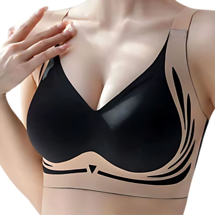 Biustonosz bezszwowy modelujący regulowany czarny