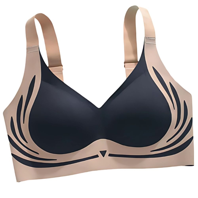 Biustonosz bezszwowy modelujący regulowany czarny