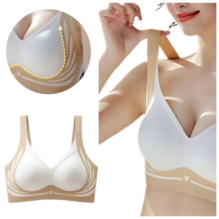 Biustonosz bezszwowy modelujący regulowany biały