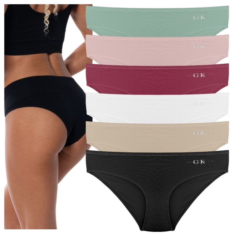 6 PAR Majtki figi damskie bawełniane miękkie mix kolorów