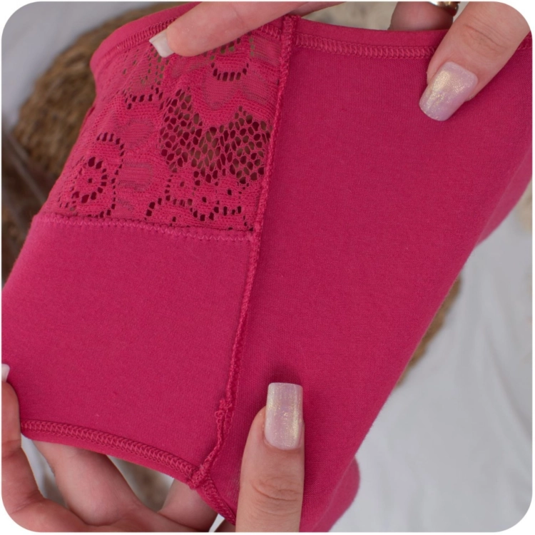 6 par Majtki bawełniane figi damskie z koronką mix kolorów