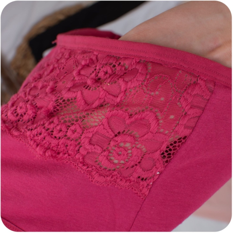 6 par Majtki bawełniane figi damskie z koronką mix kolorów