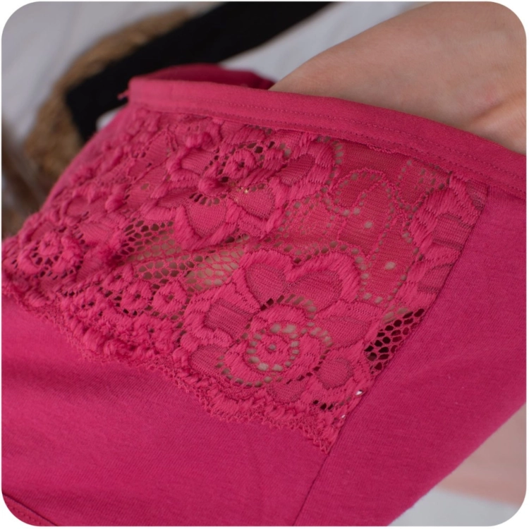 6 par Majtki bawełniane figi damskie z koronką mix kolorów