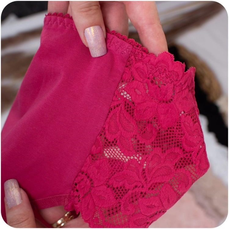 6 par Majtki damskie bawełniane z miękką koronką mix