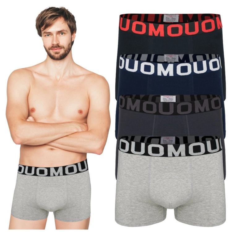 4 PARY Bokserki męskie bawełniane klasyczne mix kolorów