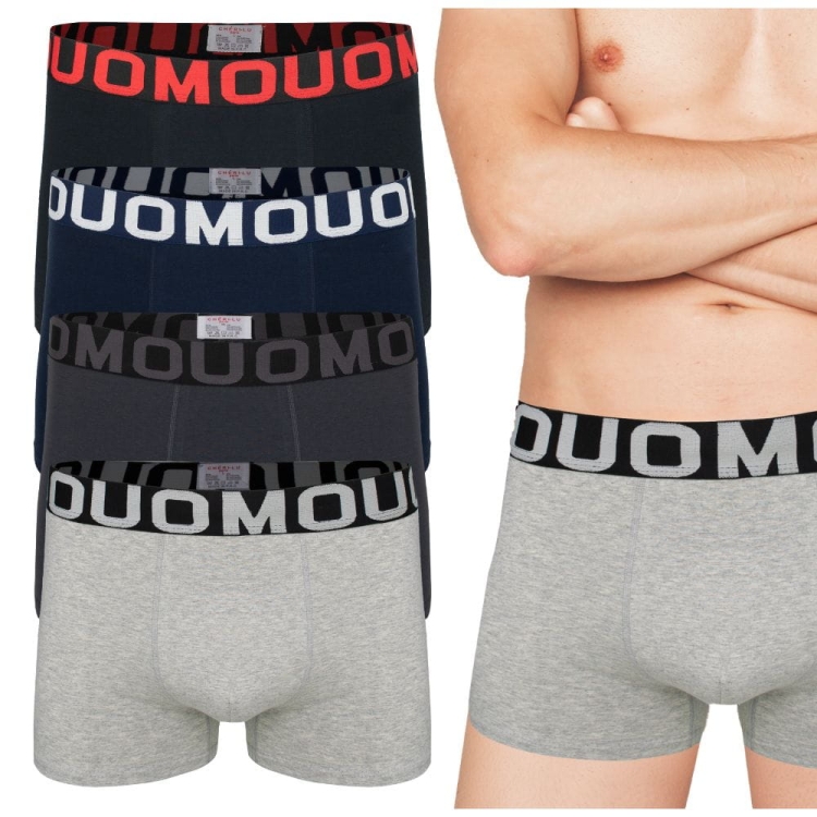 4 PARY Bokserki męskie bawełniane klasyczne mix kolorów