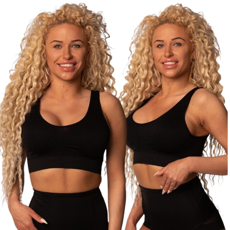 Top fitness biustonosz sportowy damski czarny