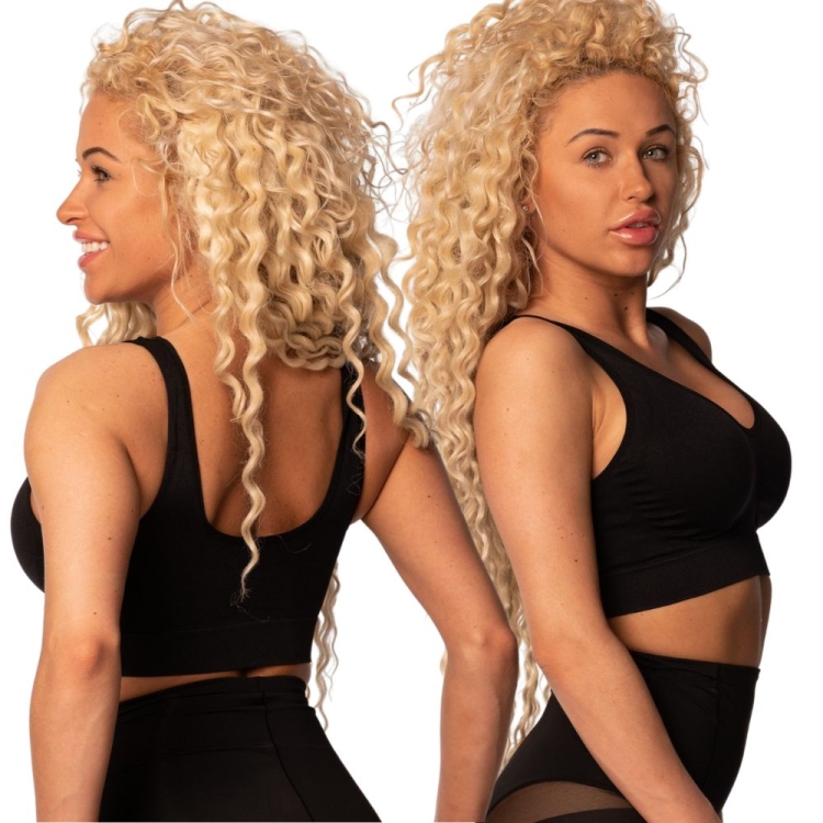 Top fitness biustonosz sportowy damski czarny