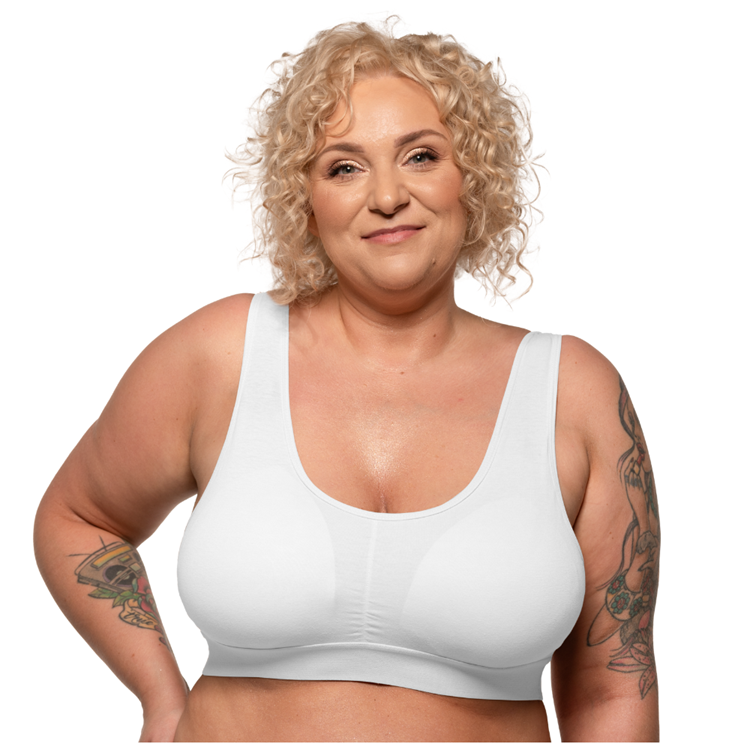 Stanik sportowy na duży biust biały