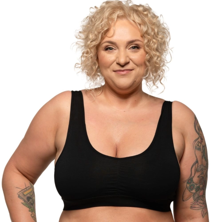 Biustonosz sportowy do dużego biustu czarny