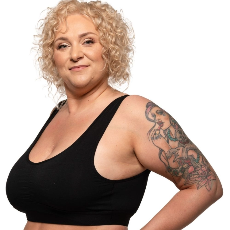 Biustonosz sportowy do dużego biustu czarny