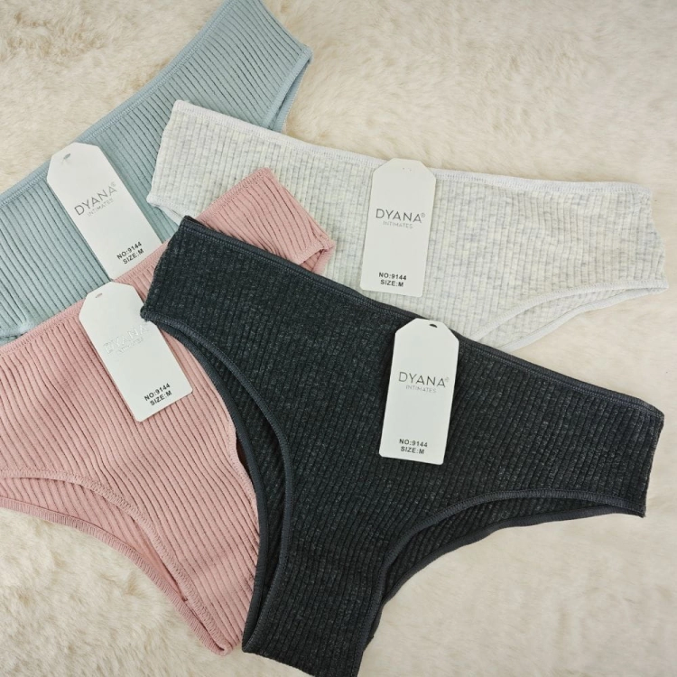 Majtki brazyliany bawełniane prążkowane 4-pak