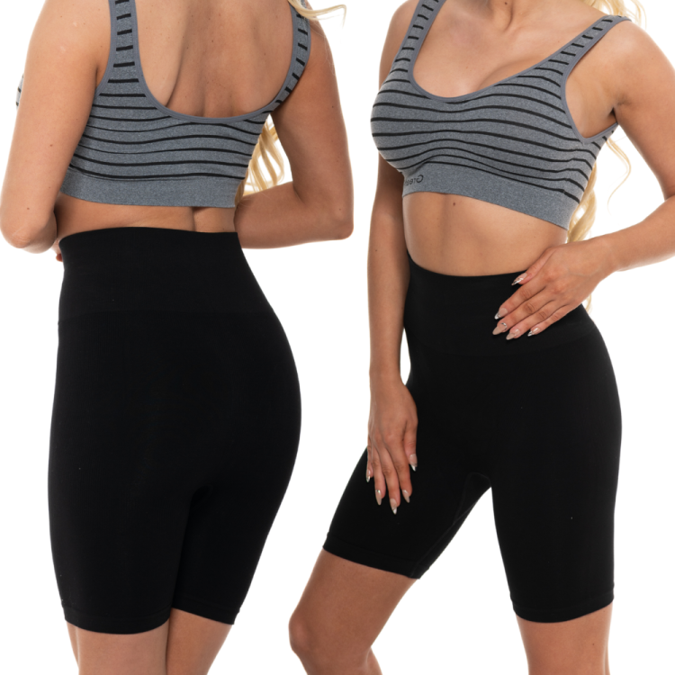 Kolarki bambusowe damskie czarne z wysokim stanem