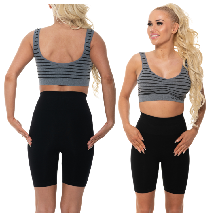 Kolarki bambusowe damskie czarne z wysokim stanem