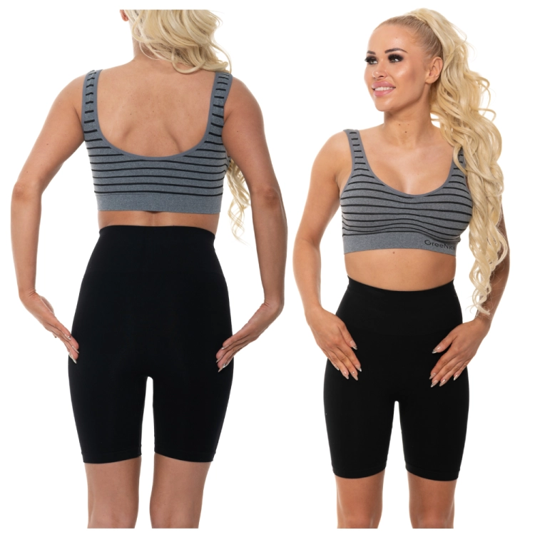 Kolarki bambusowe damskie czarne z wysokim stanem