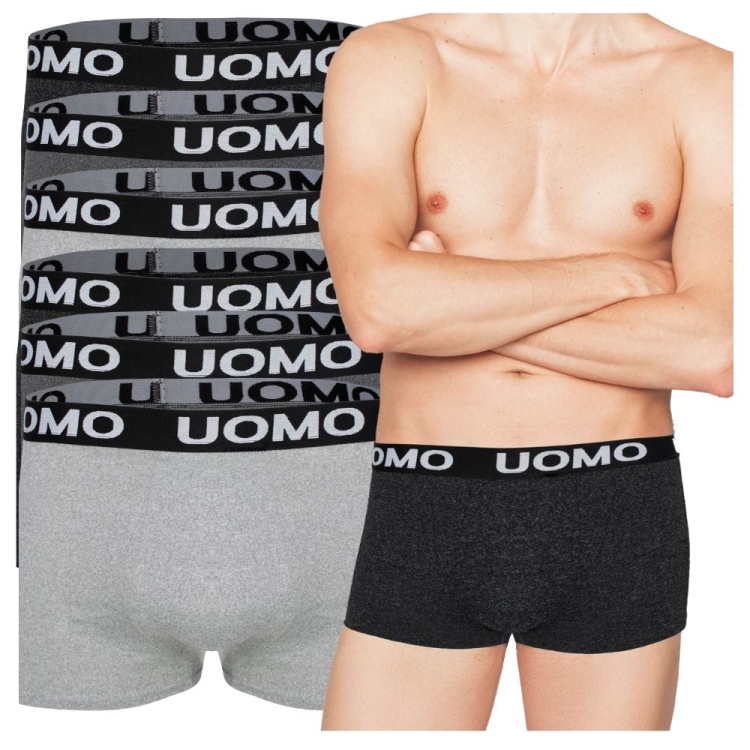 Bokserki Męskie Bawełniane Uomo Zestaw 6 Sztuk MIX Kolorów