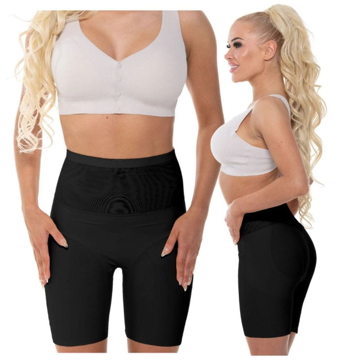 Majtki z nogawkami wyszczuplające push-up czarne