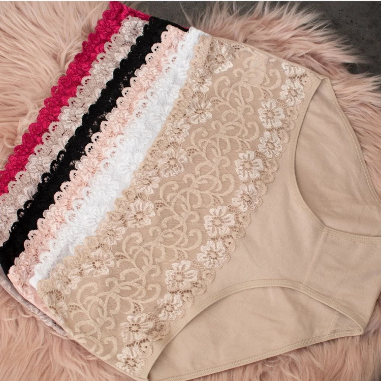 Majtki z koronką wysoki stan – 3-pak