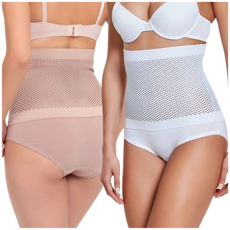 Majtki modelujące i wyszczuplające wysoki stan – zestaw 2 szt.