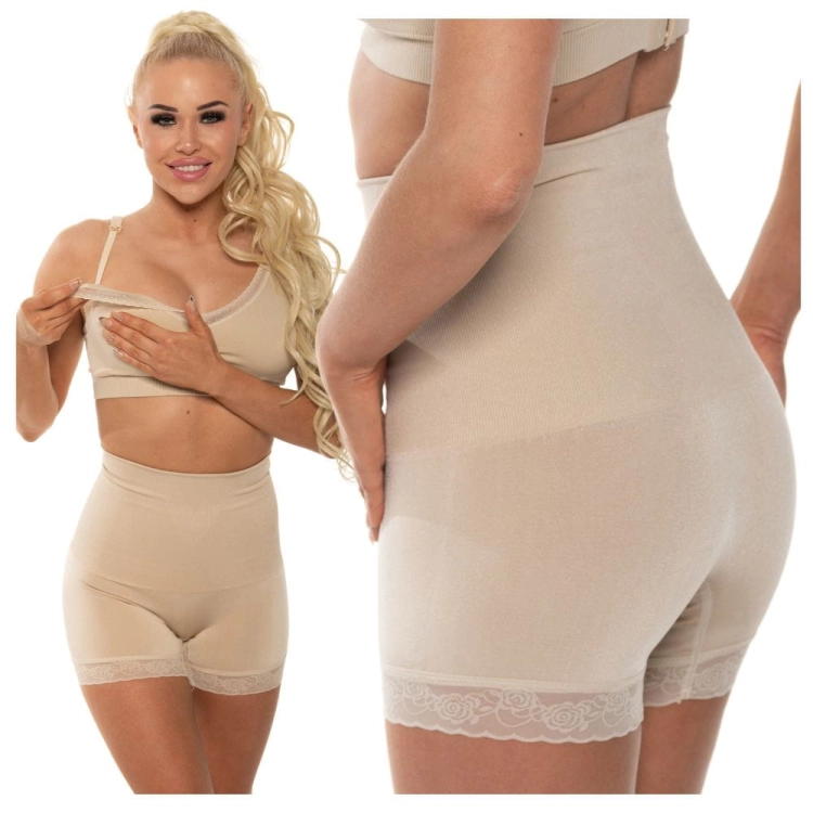 Majtki z Wysokim Stanem Wyszczuplające Z Długą Nogawką