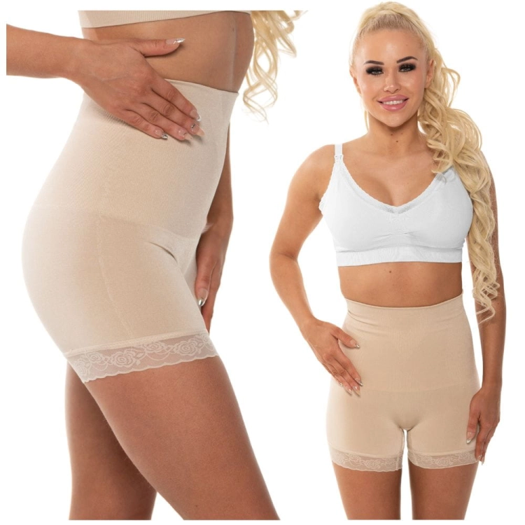 Majtki z Wysokim Stanem Wyszczuplające Z Długą Nogawką