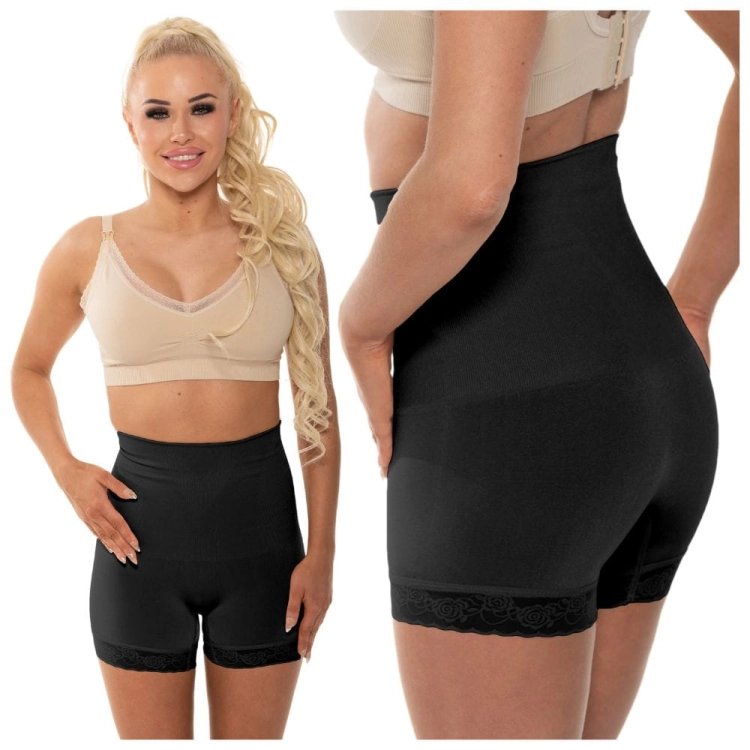 Majtki z Wysokim Stanem Wyszczuplające Z Długą Nogawką