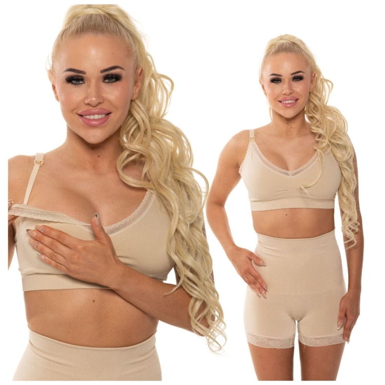 Biustonosz Bez Fiszbin do Karmienia z Koronką