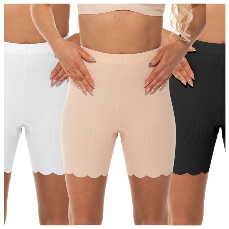 Szorty Damskie Z Wysokim Stanem Przeciw Otarciom 3pak Mix
