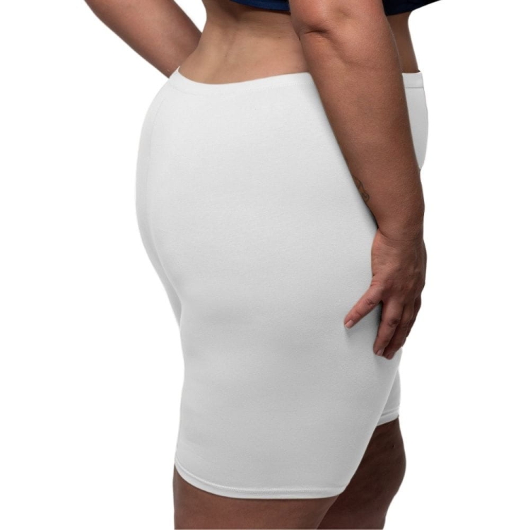 Kolarki Damskie Bawełniane Białe z Wysokim Stanem