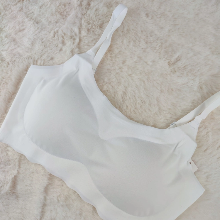 Biustonosz Bezszwowy Bez Fiszbin Miękki Biały