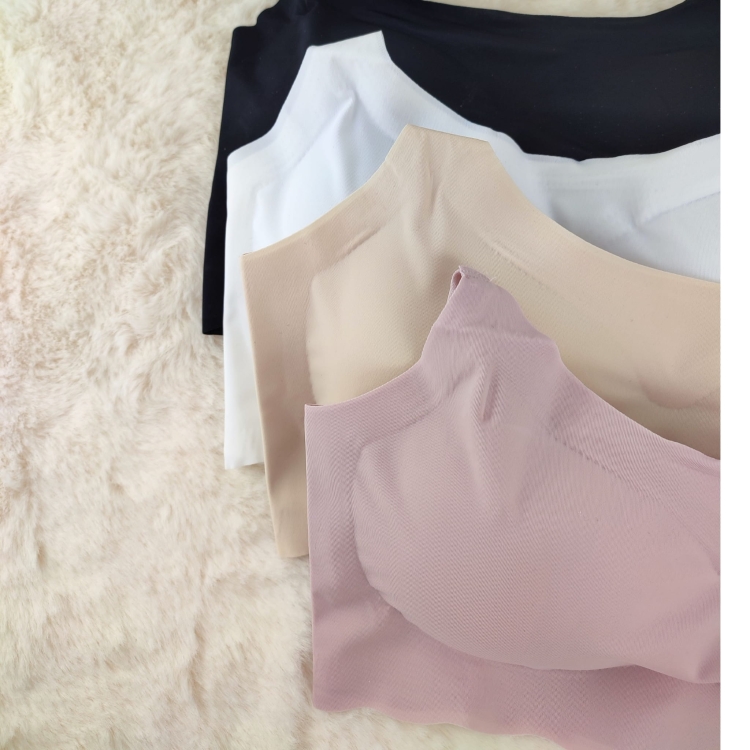 Biustonosz Bezszwowy Bez Fiszbin Miękki Biały