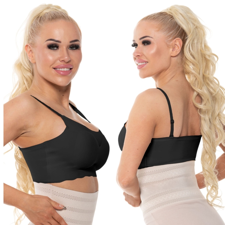 Biustonosz Niewidoczny Bez Fiszbin Czarny